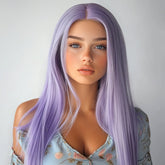 13x3 Frontal Lace Light Purple Free Part Straight Wig